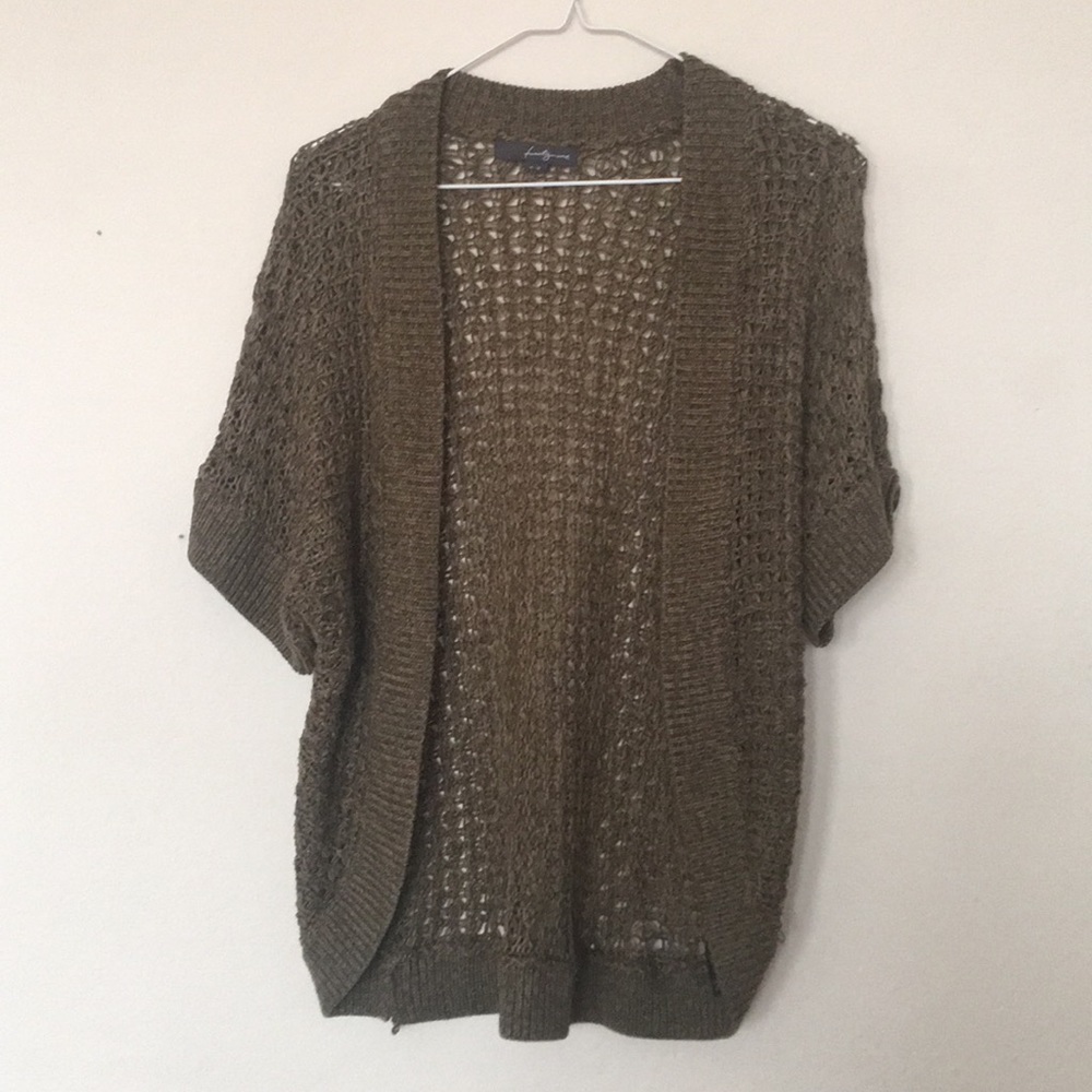 FOREVER 21 short sleeve brown cardigan